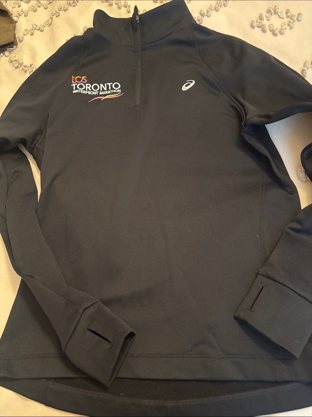 Asics Black Toronto Waterfront Marathon 1/4 Zip Pullover